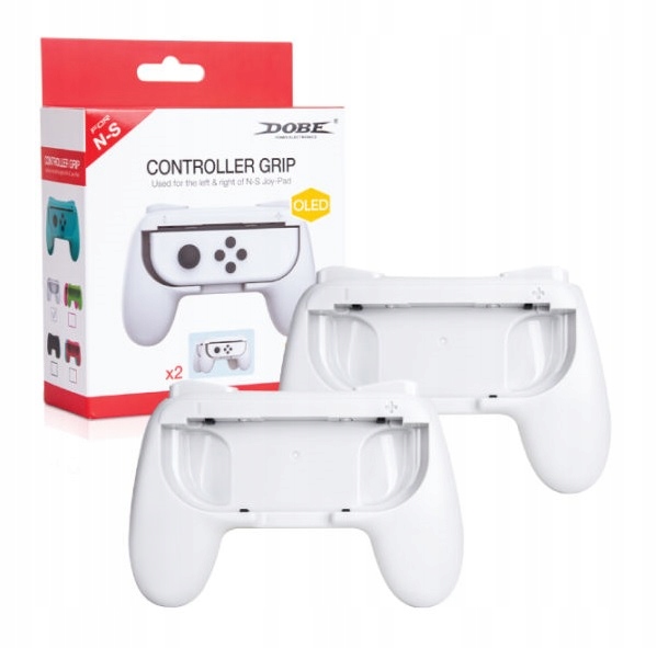 2x Držák Handgrip pro Joy-Con pad Nintendo Switch a Oled (Bílý)