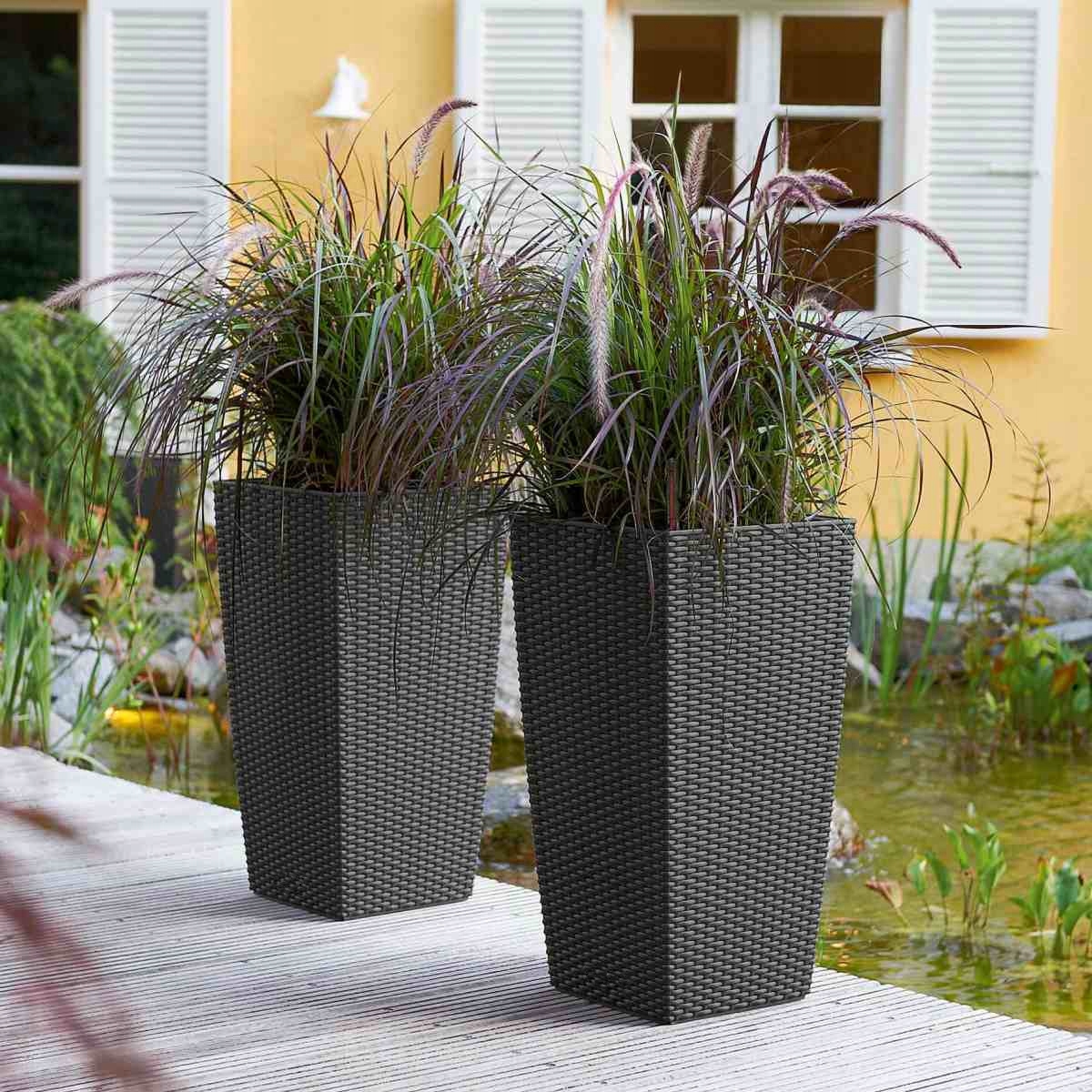 RINKINYS 3x POT RATTAN POT UMBRA + Įdėklas Gaminio plotis 32,5 cm