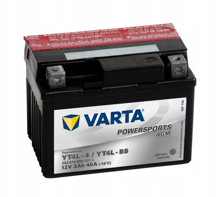 Akumulator Varta YTX4L-BS 12V 3Ah 40A