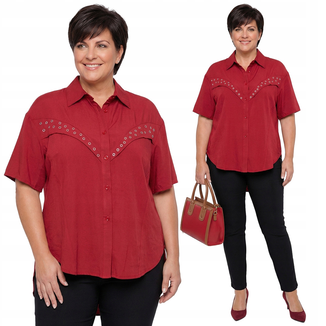 Červená košile plus size velikost 50/52