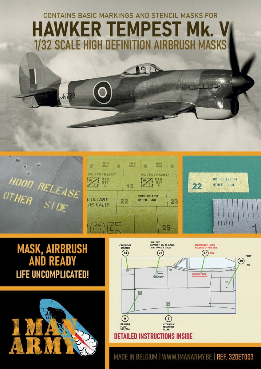 Masky Hawker Tempest Mk.V 1:32 1 Man Army 32DET003
