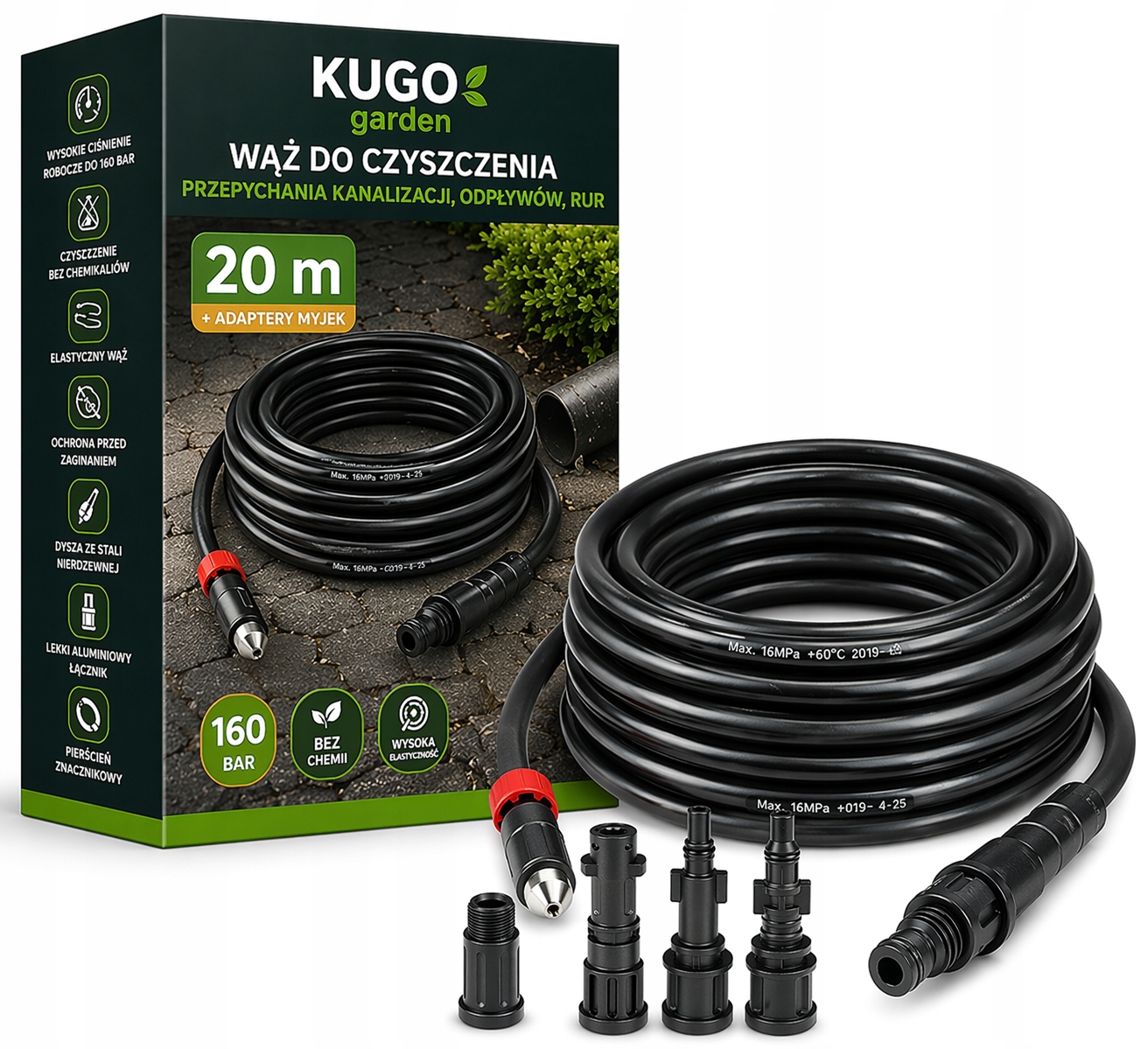 Hadice Pro Čištění Kanalizace 20 M22 Karcher Kacrher K2 K3 K4 K5 K6 K7