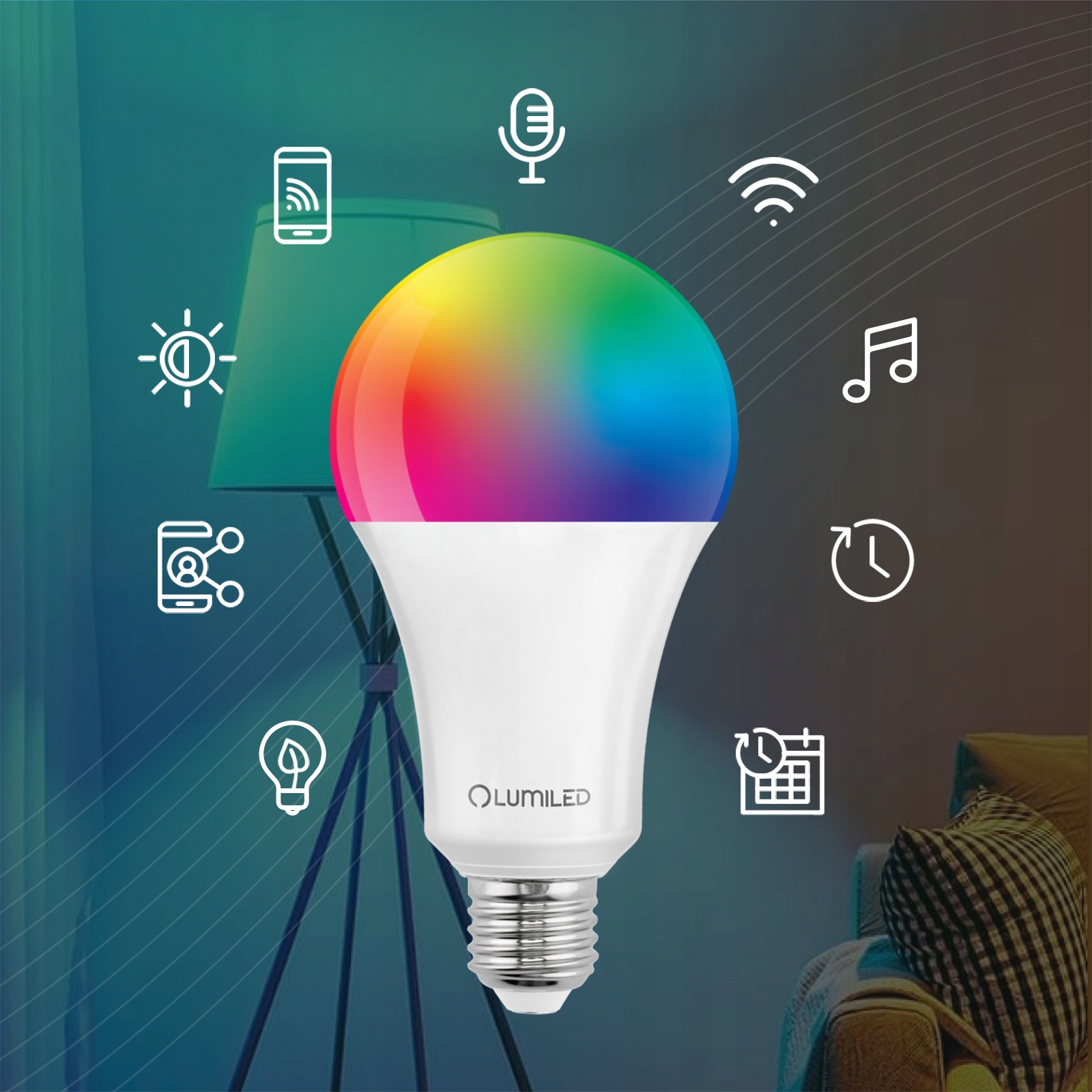 ŻARÓWKA LED E27 15W RGB CCT + BIAŁY WIFI TUYA SMART INTELIGENTNA APLIKACJA Kod producenta 762551 Żarówka Smart Ściemnialna 100W