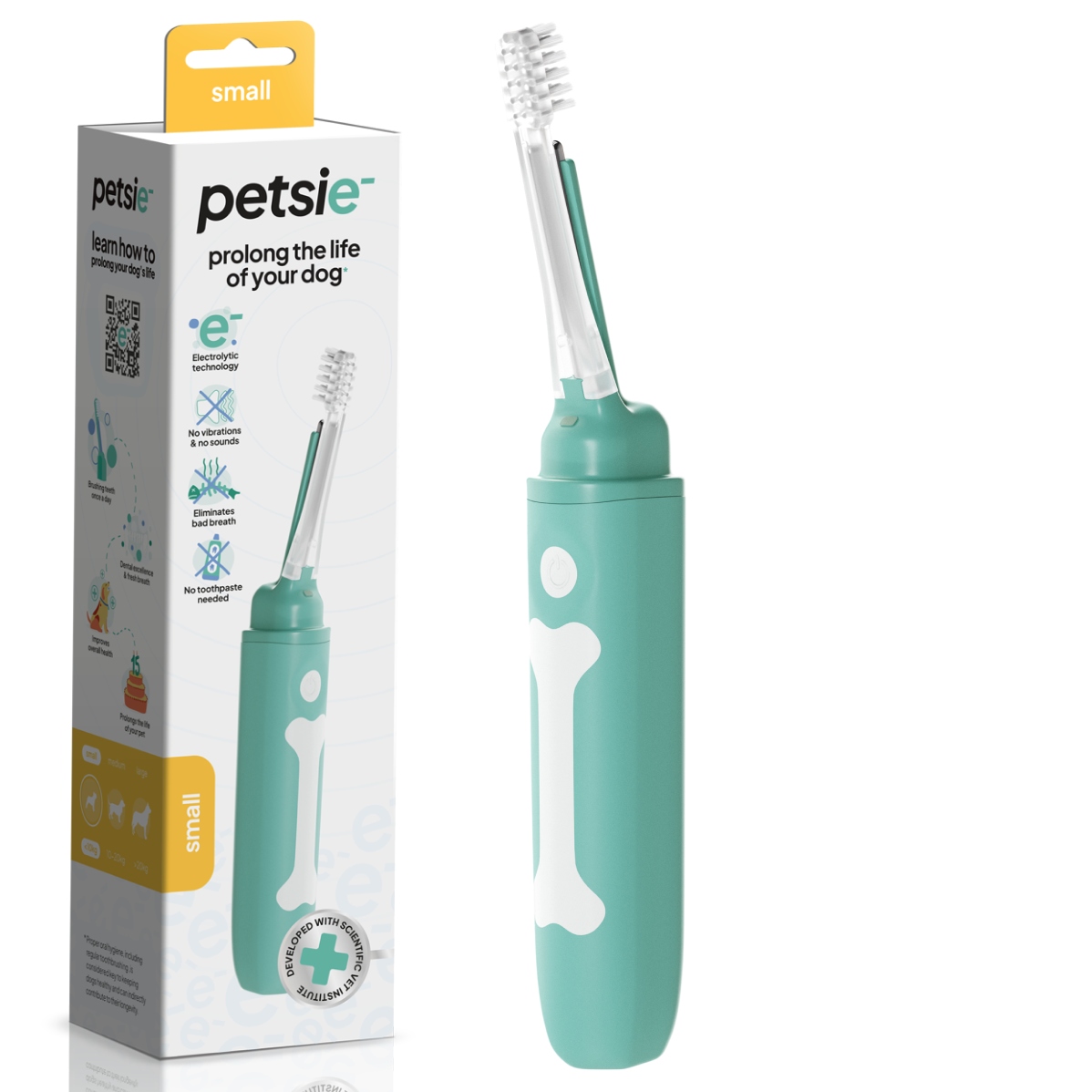 Szczoteczka do zębów dla psa Petsie dla małych psów do 10kg wymienna