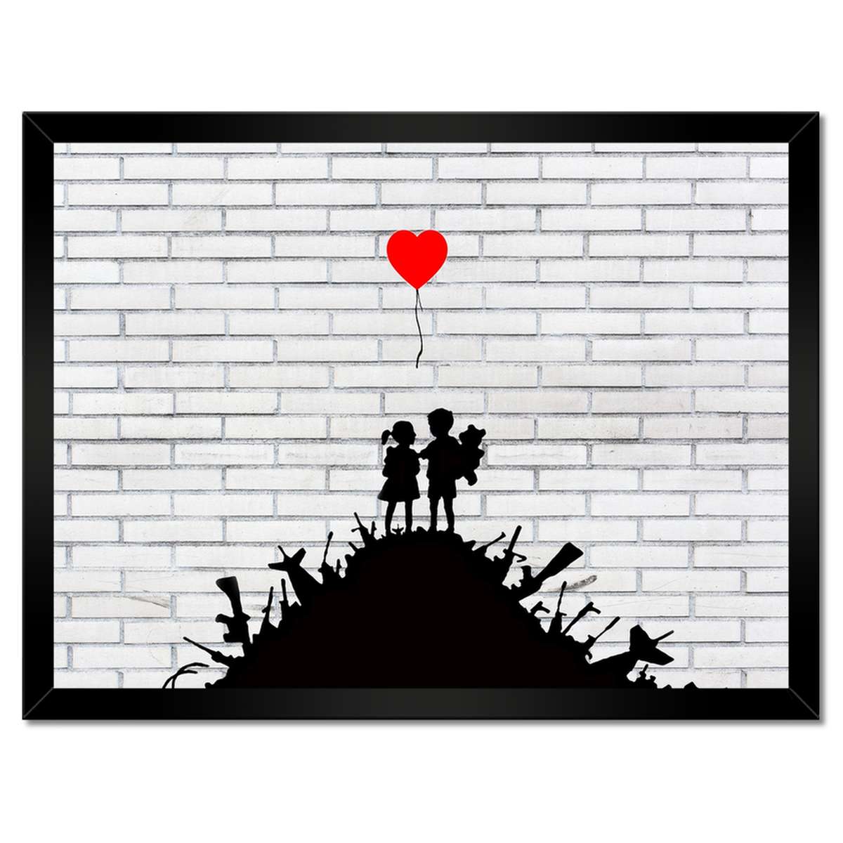 Plakáty v rámu 40x30 Banksy Sterta brání balón