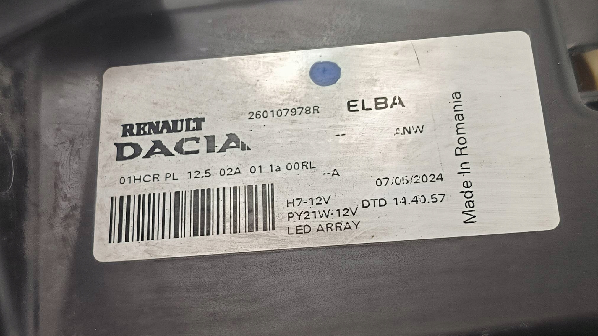 light right front EU 260107978R DACIA JOGGER LIFT