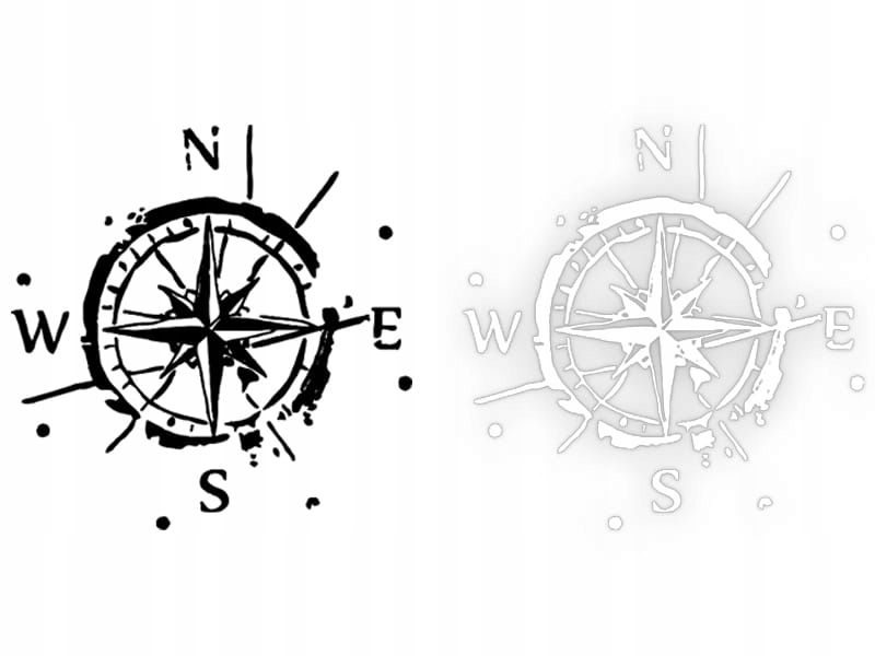 Naklejka RÓŻA WIATRÓW W02 na Samochód, Kemping, Camper KOLOR