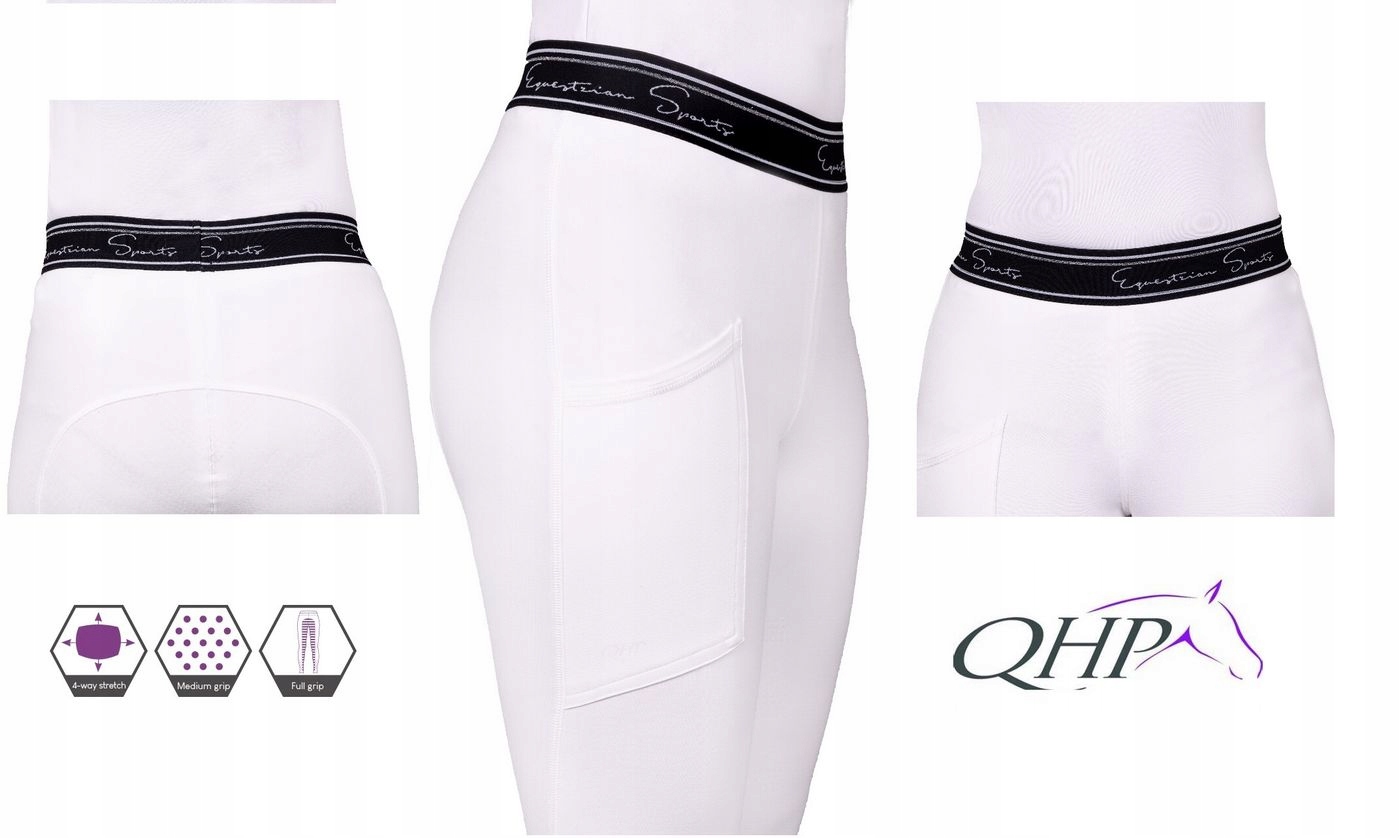 Bregginsy/legginsy Eden konkursowe Qhp białe, lej silikonowy rozm.44/XXL