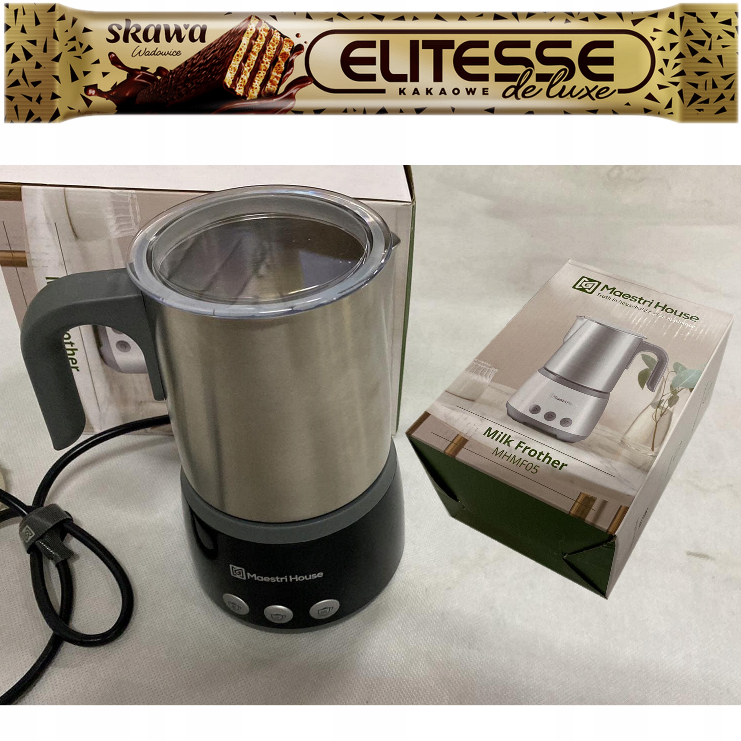 Napěňovač mléka 4v1 Elektrický velký 600W Maestri House Ocel Nerez