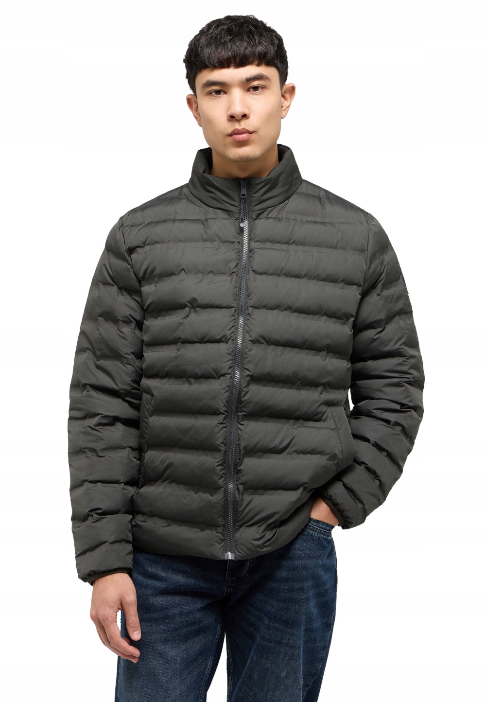 Mustang grafitová pánská prošívaná péřová bunda lehká na podzim S