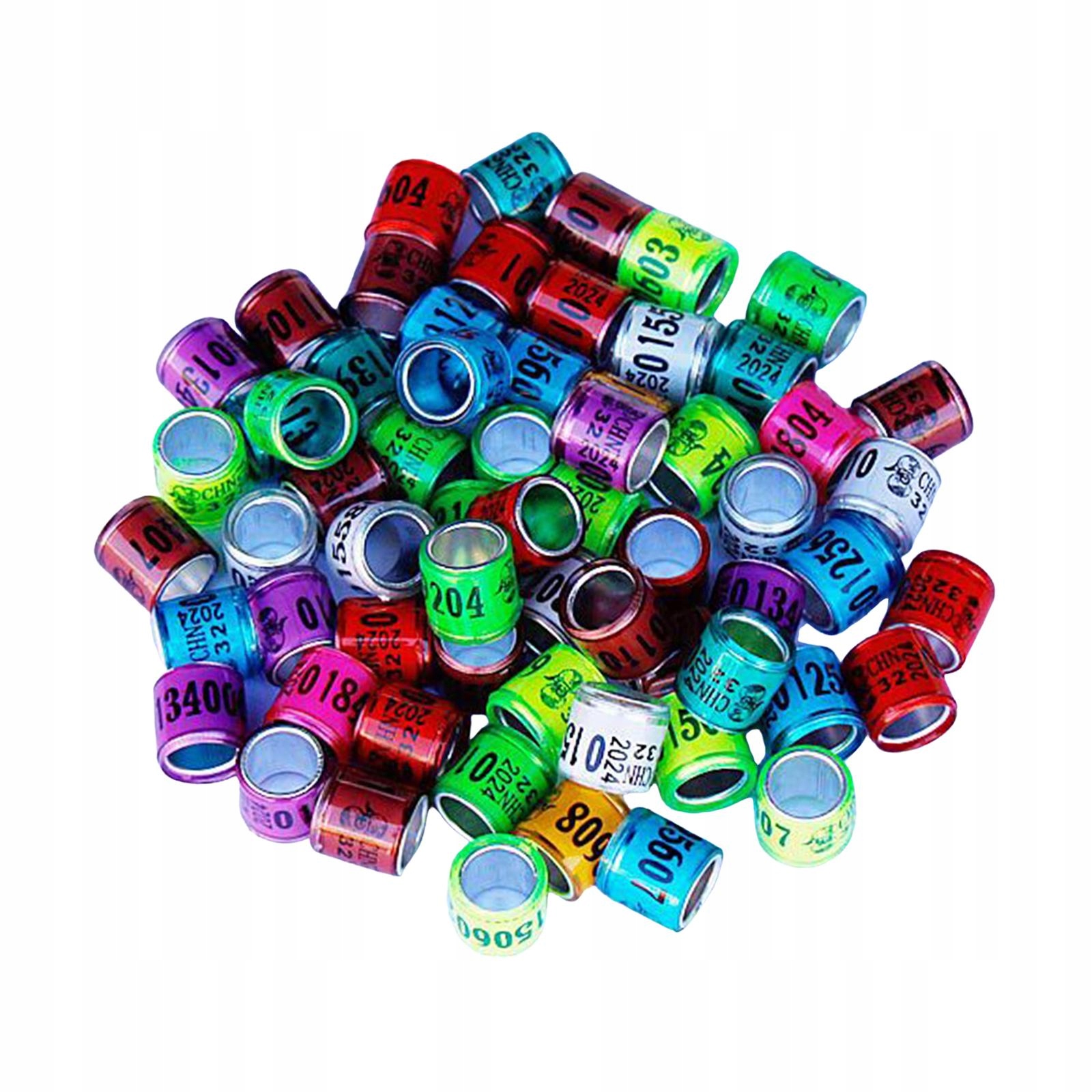 100Pcs Pigeon Leg Rings Bird Durable Lightweight Aluminum Foot Multi Color