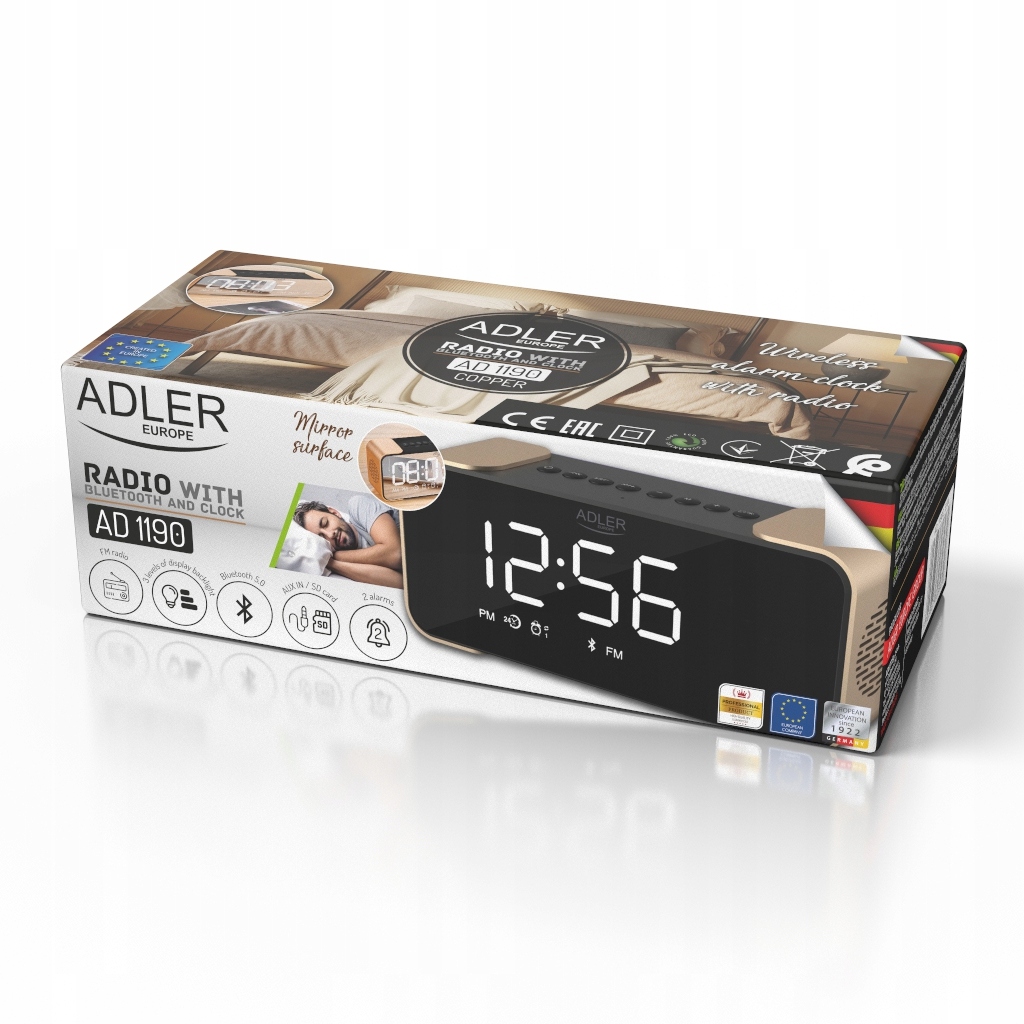 Radiobudzik AD 1190 Copper Bluetooth 5.0 FM USB SD AUX