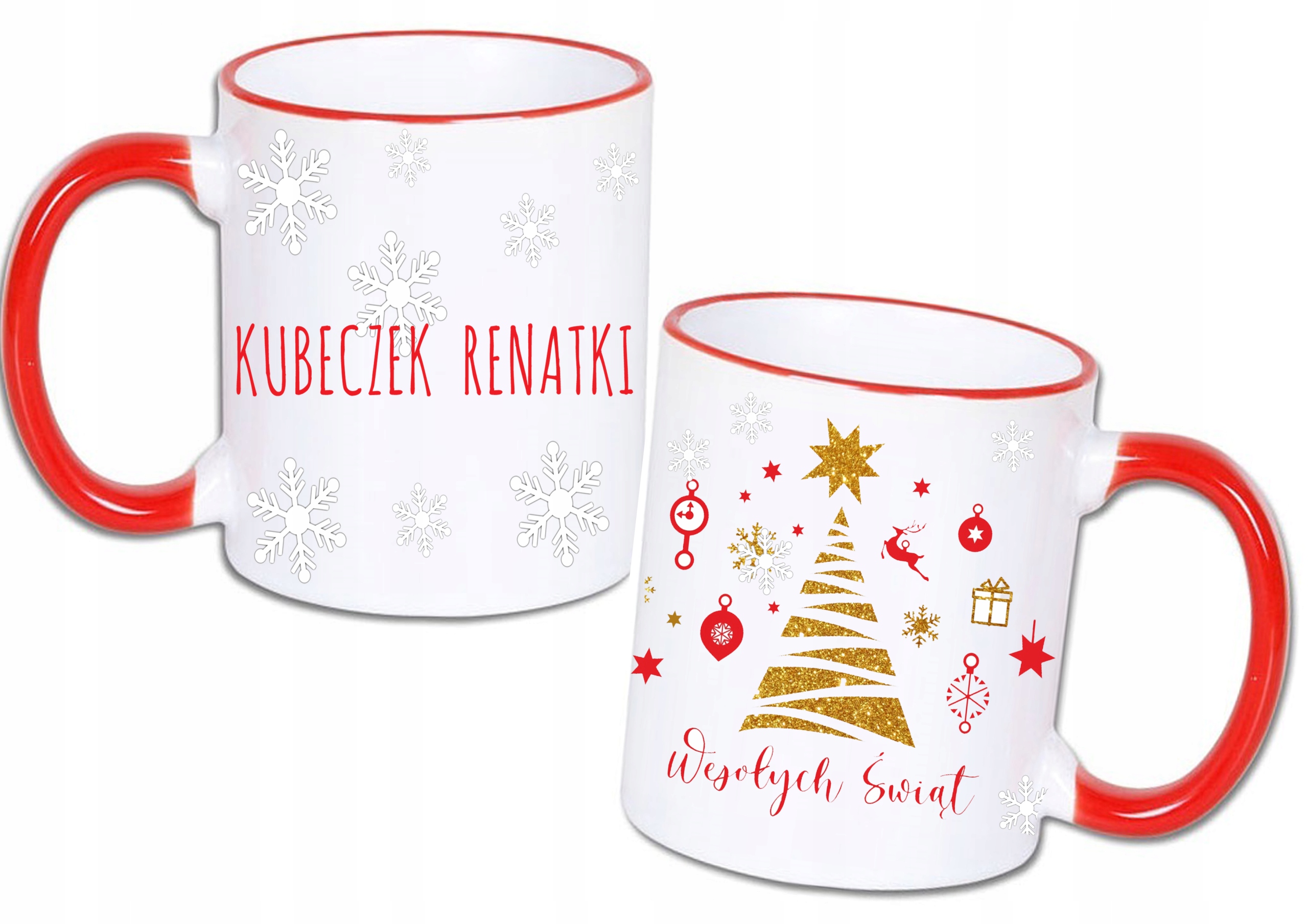 ŚWIĄTECZNY KUBEK MIKOŁAJKI GWIAZDKA + TWOJE IMIĘ Rodzaj kubek