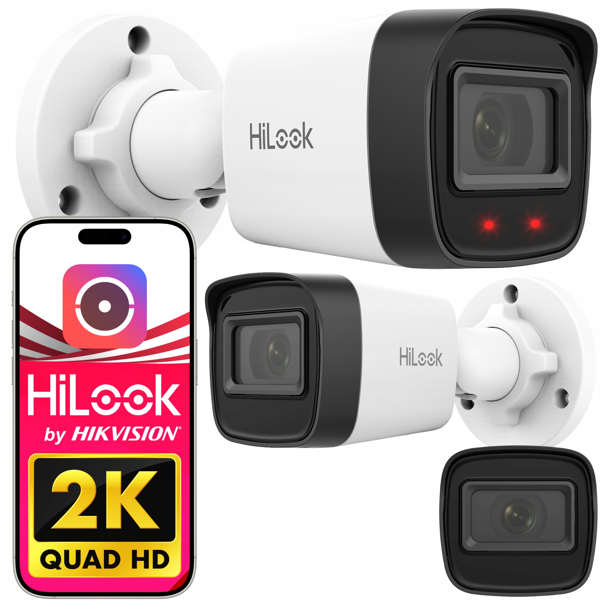 Kamera Ip IPCAM-B4-P 4MPx HiLook IR20m Dnr IP67 Dwdr Aplikacja Poe