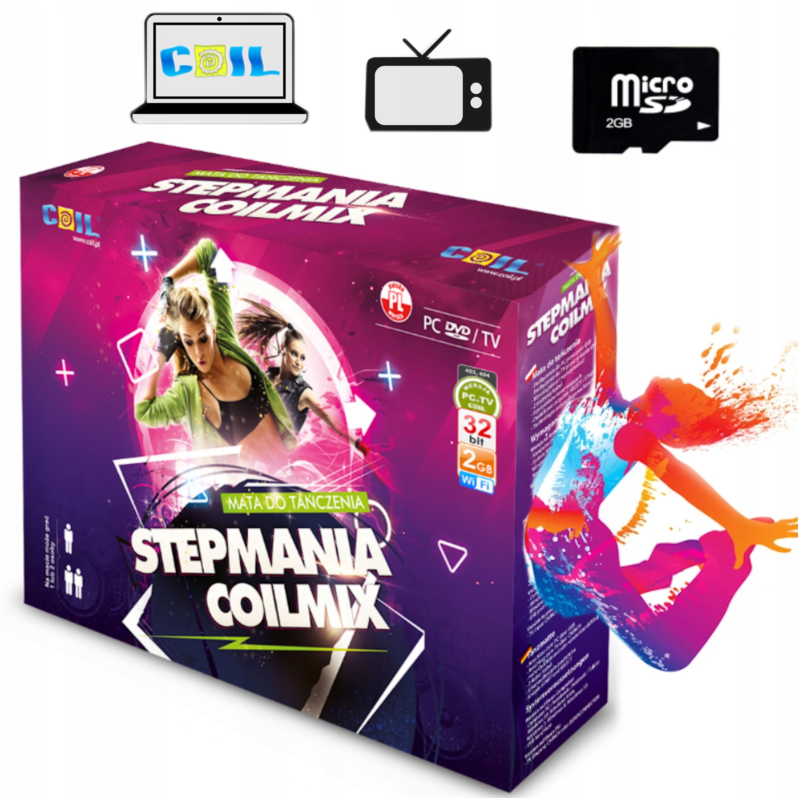 

Mata Do Tańczenia Coil 32BIT 4w1 Pc+tv Najnowsza!