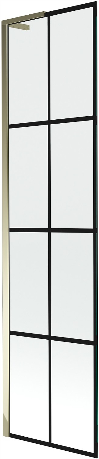 Mexen Next L vana zástěna 1-křídlá 50 x 150 cm, černý vzor, zlatý 895-050