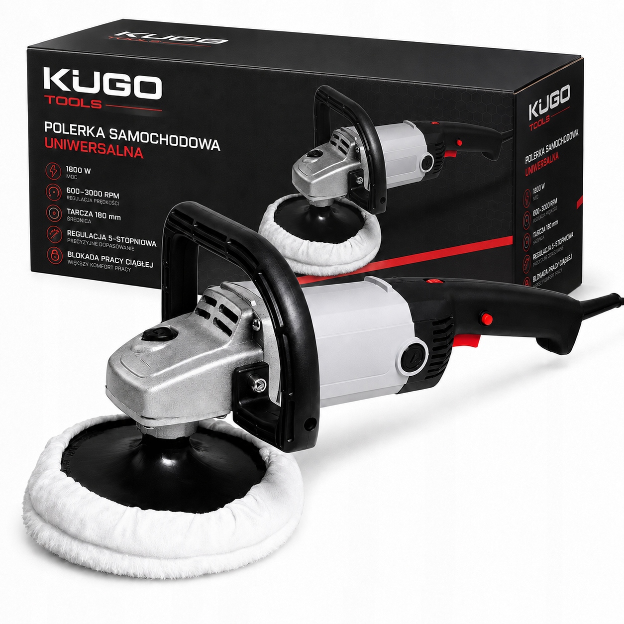 Automobilová leštička Univerzální 1800W Regulace otáček 600-3000 Rpm 180 mm