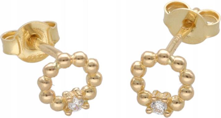 Zlaté náušnice 585 jemné kuličky 0,78 g módní vzor dárek 14k