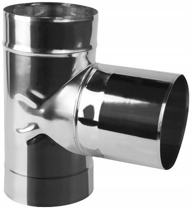 Trójnik 90st Fi 180 Żaroodporny Nierdzewny Wkład Komin Węgiel Pellet 1,0mm