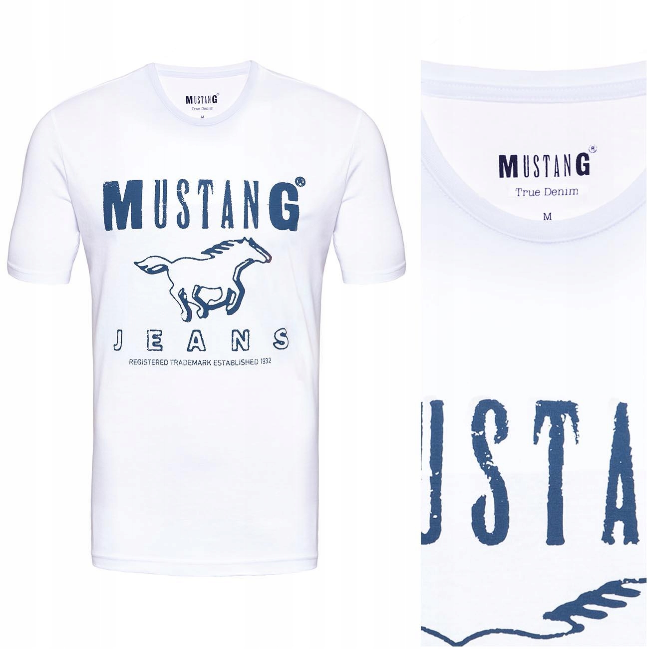 

Mustang Basic Męska Koszulka T-shirt Nadruk XXL