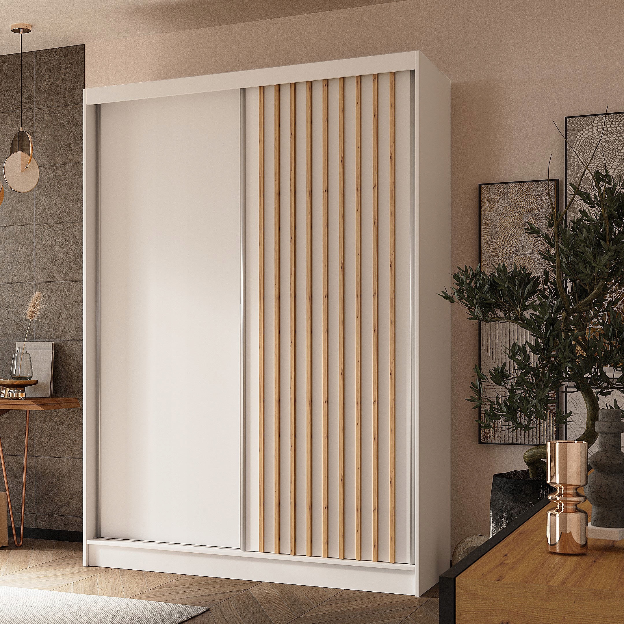 Skříň 150 cm posuvná, bílá