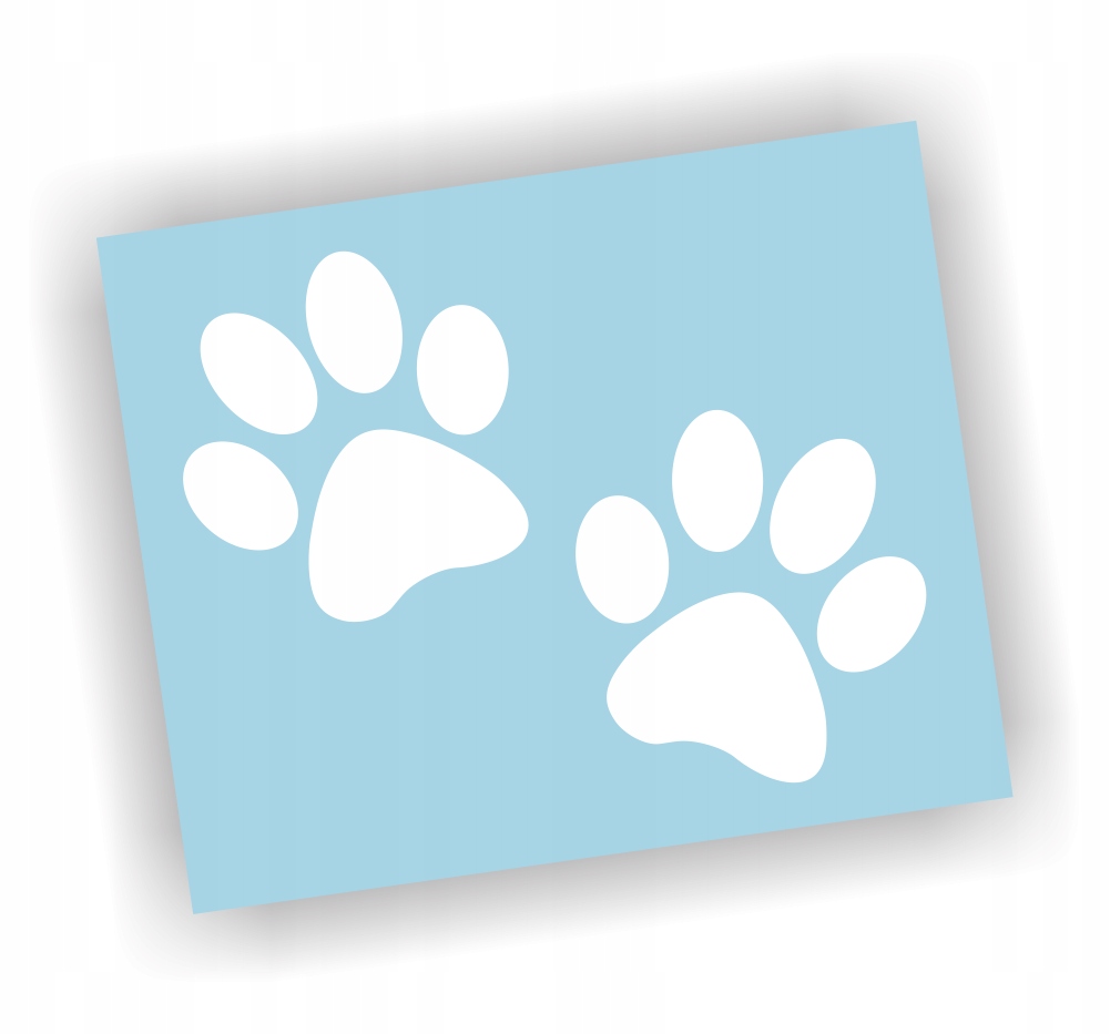 Naklejka Łapki kolor Biały łapka ślady psa kota naklejki na samochód auto!