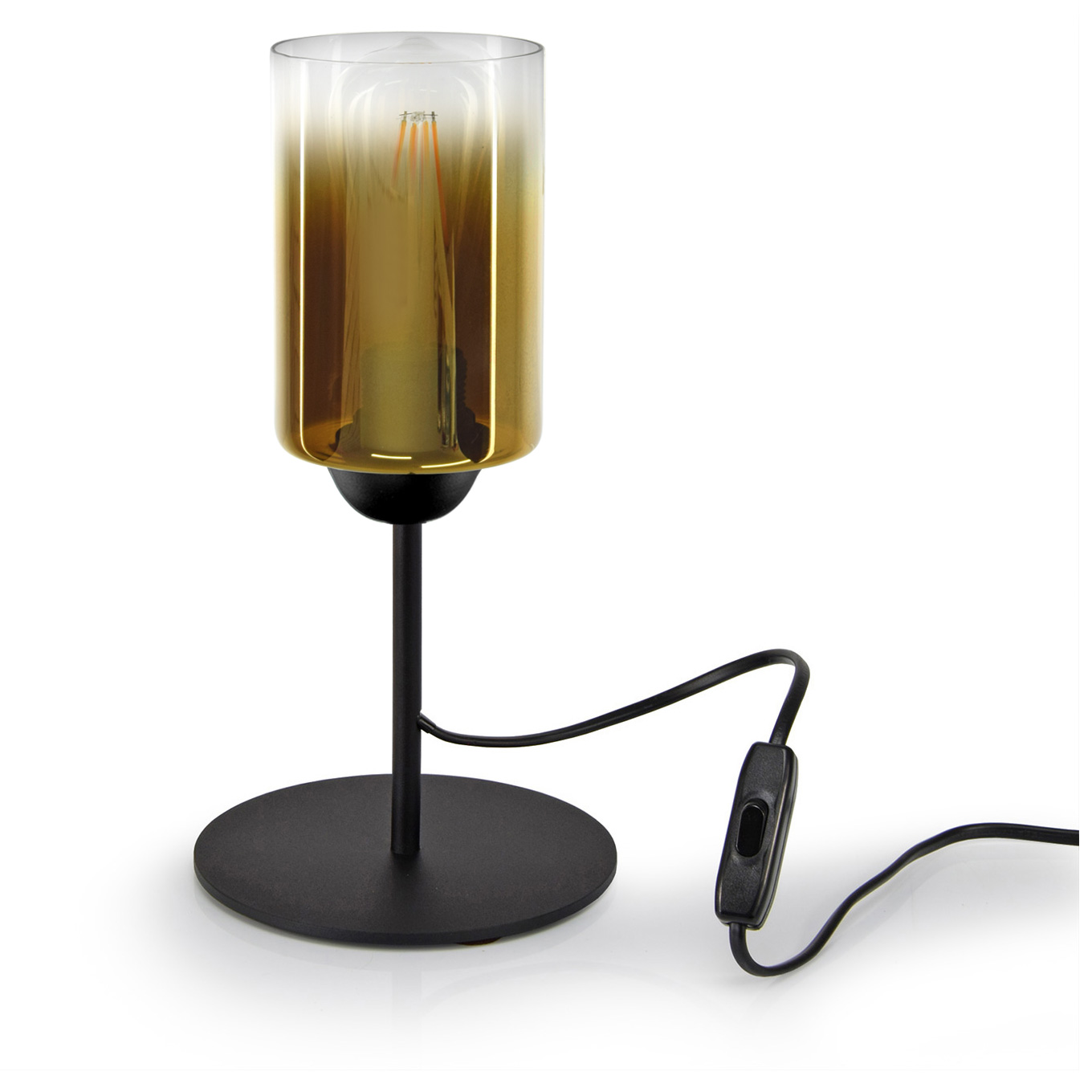 

Lampka Nocna Dekoracyjna Tuba Złota Transparent