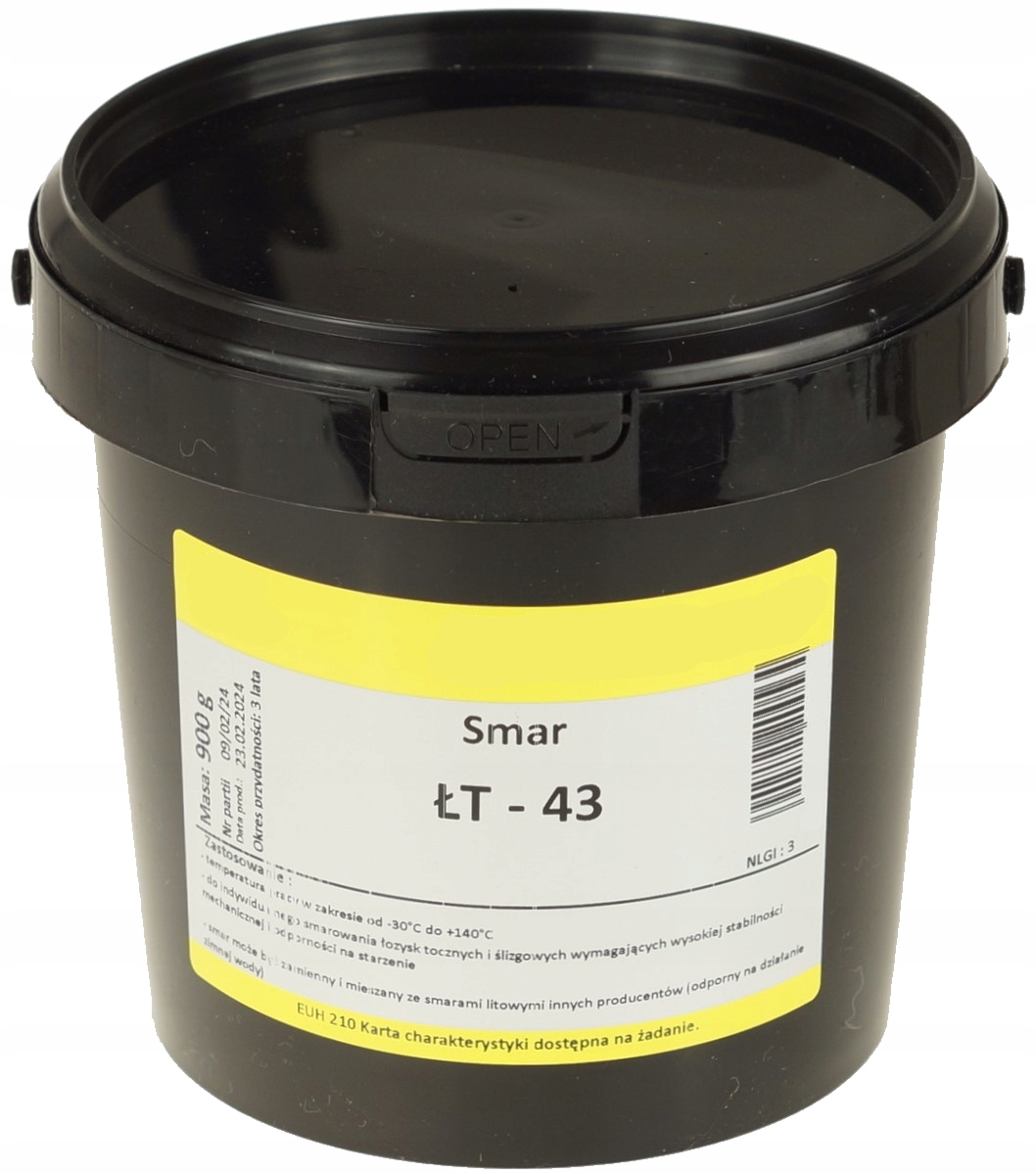 Smar Łożyskowy Plastyczny Liten ŁT-43 900g Uniwersalny Do Smarownicy Polski