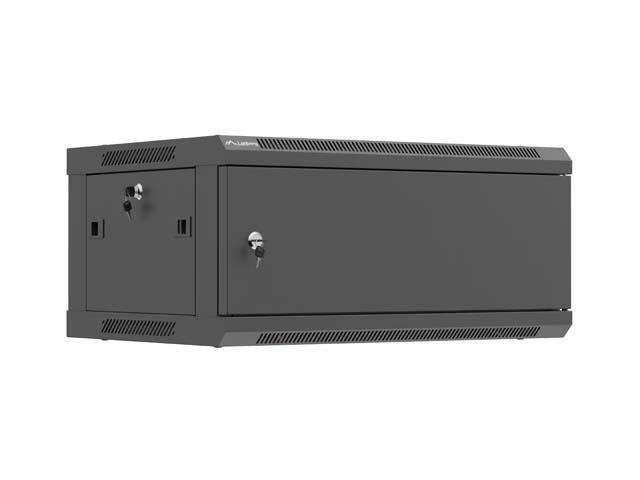 Lanberg Nástenná Inštalačná Skriňa 19" 4U 600X450 Čierne Kovové Dvere …