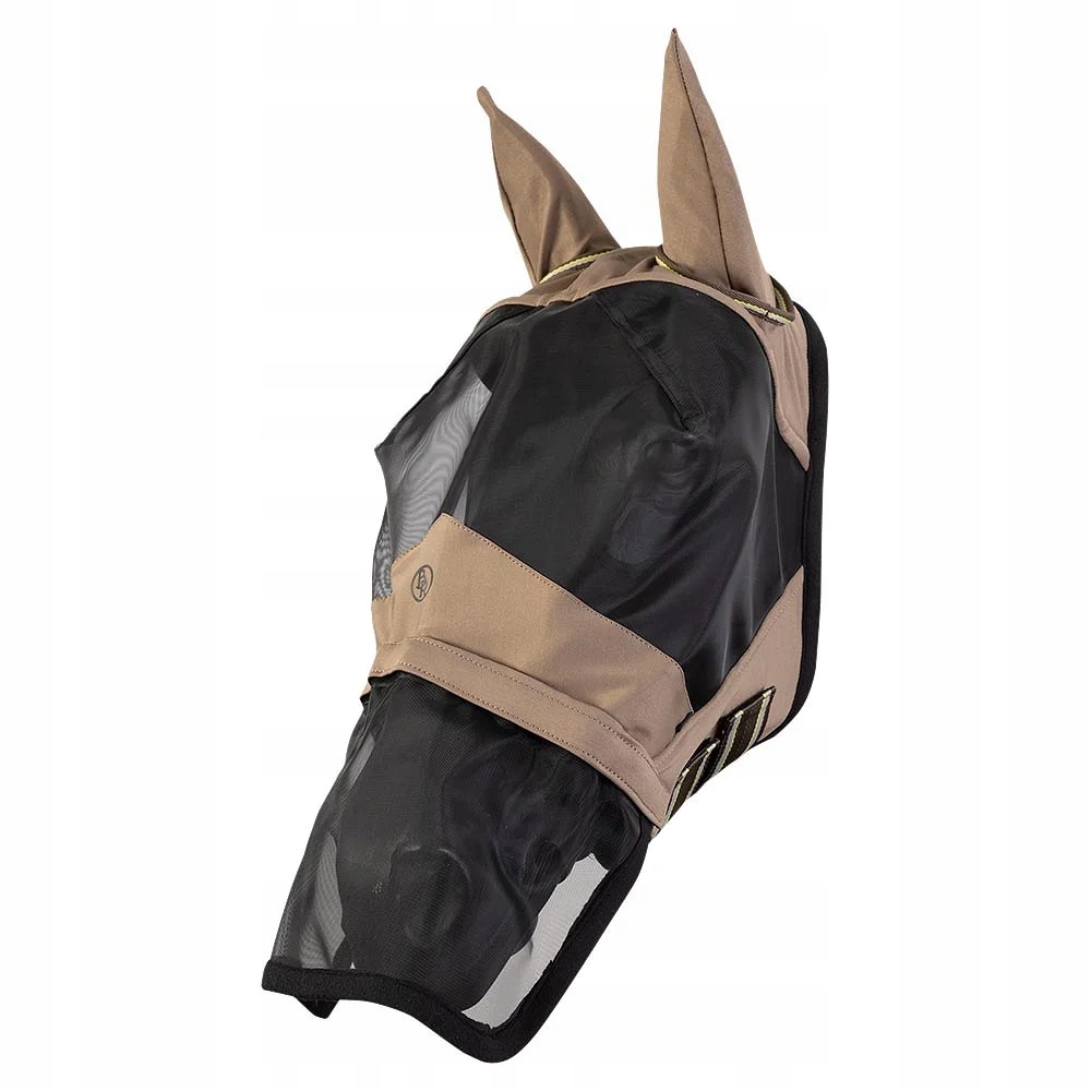 Moskitiera dla konia Br FlyMask 25SS z uszami i nosem brązowa Full