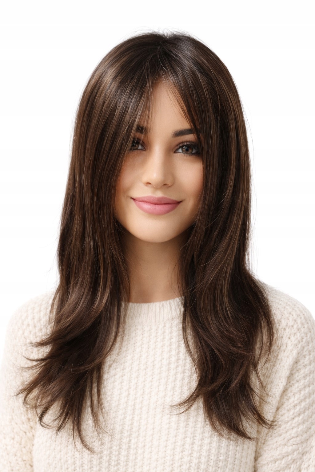 Peruka dluga bez grzywki brąz mix Vision lace part by Gisela Mayer-50cm