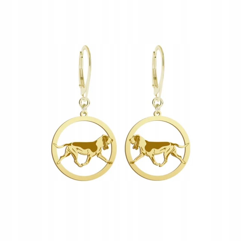 Náušnice Zlaté s španělským honičským psem 925 Dárek Žena Gravírování Bonus