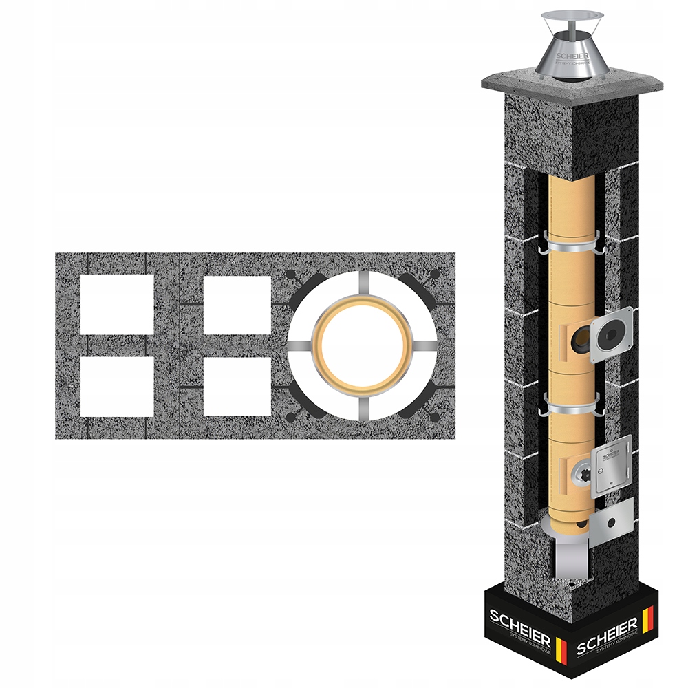 Systémový komín Scheier Turbo 8 m fi 100 plyn olej