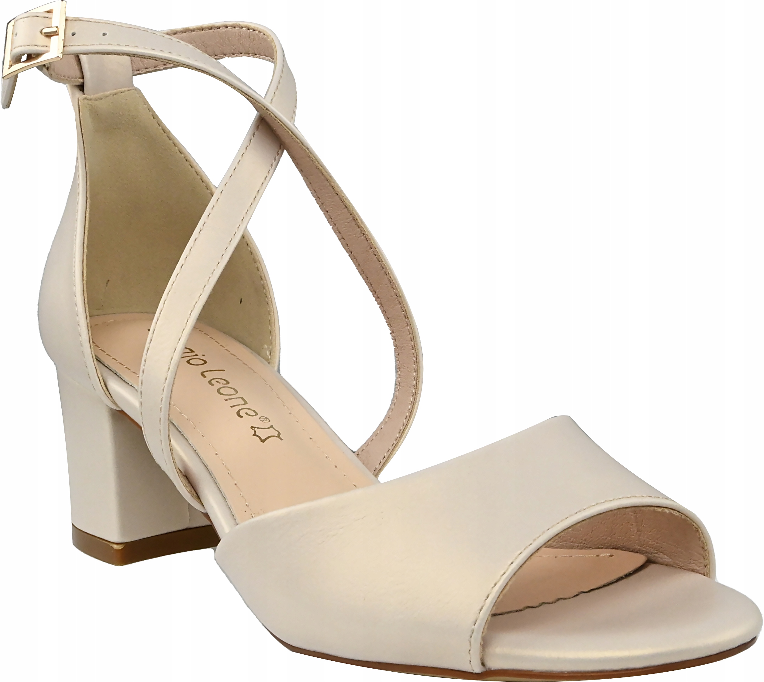 Sandały Sergio Leone Sk 825 beżowa perła r.38