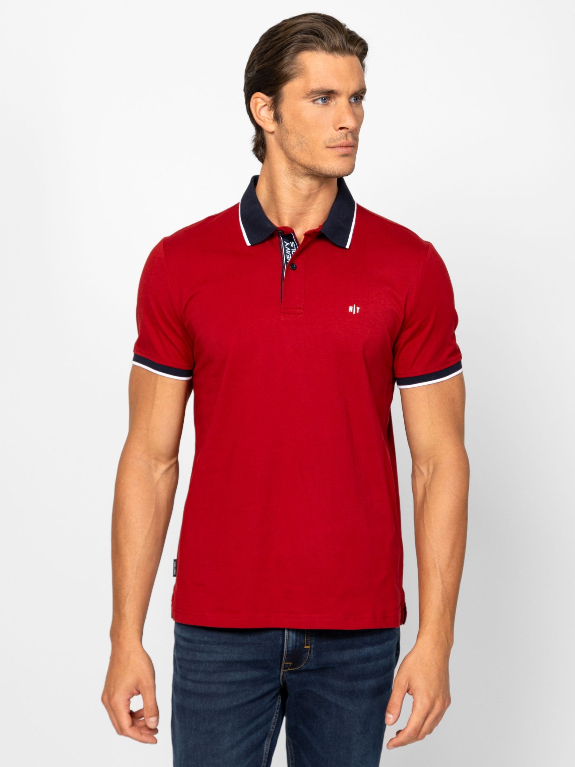 Heavy Tools Pánské Tričko Polokošile Polo Dimes Sangria Červené XXL