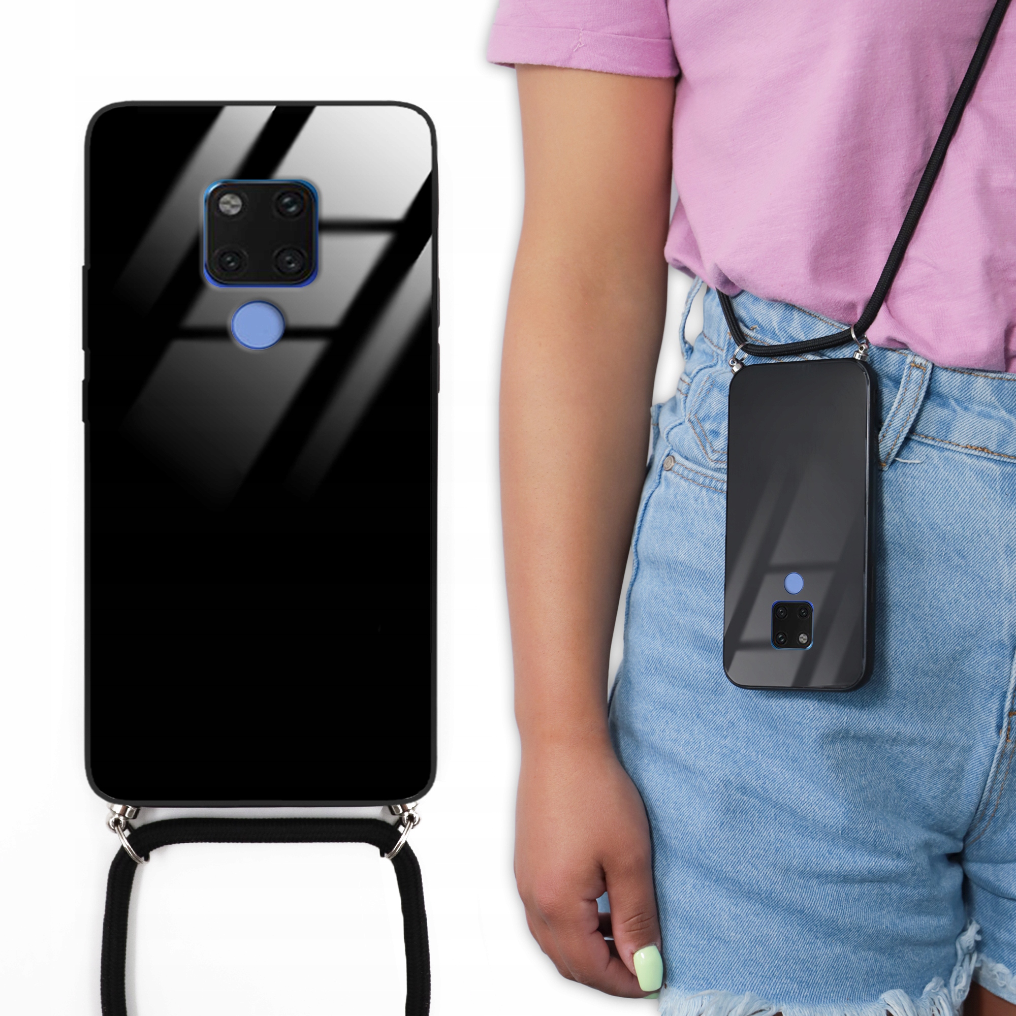 

Etui Cross Glam do Huawei Mate 20 Sznurek Czarny