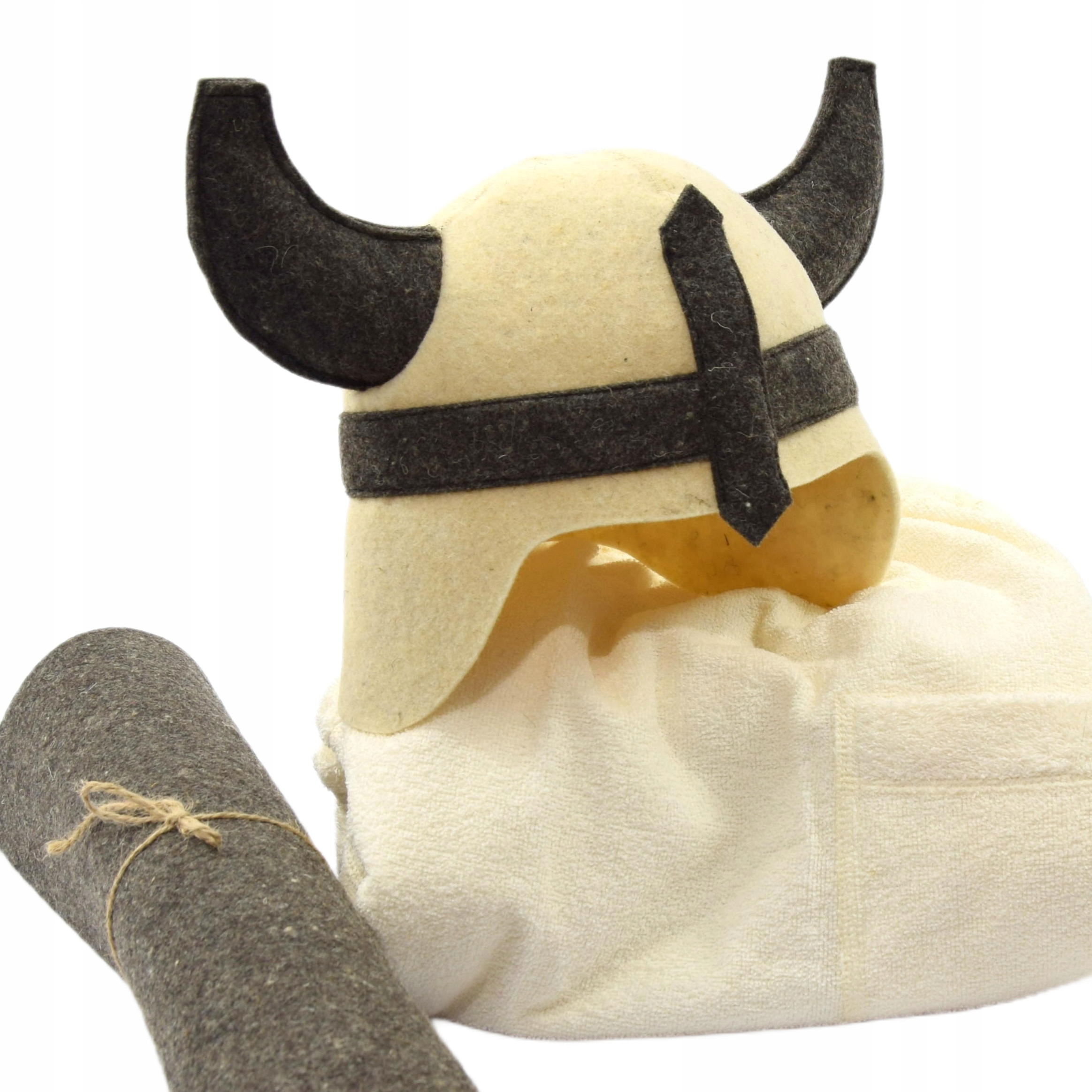 Čepice do sauny 3dílná Set pánská vlna bavlna Wiking L