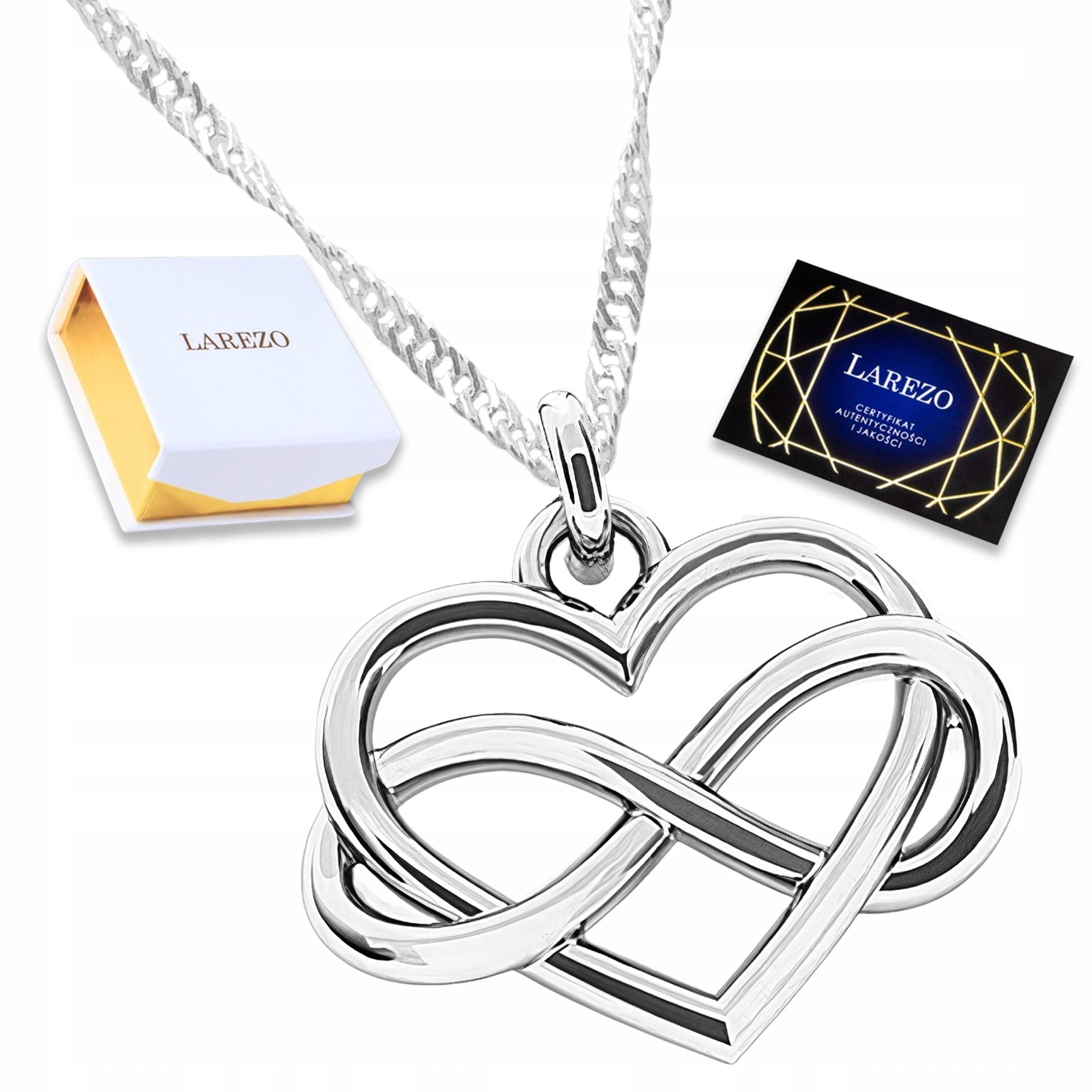 Stříbrný Náhrdelník Nekonečno Srdce Věčná Láska Navždy Stříbro 925