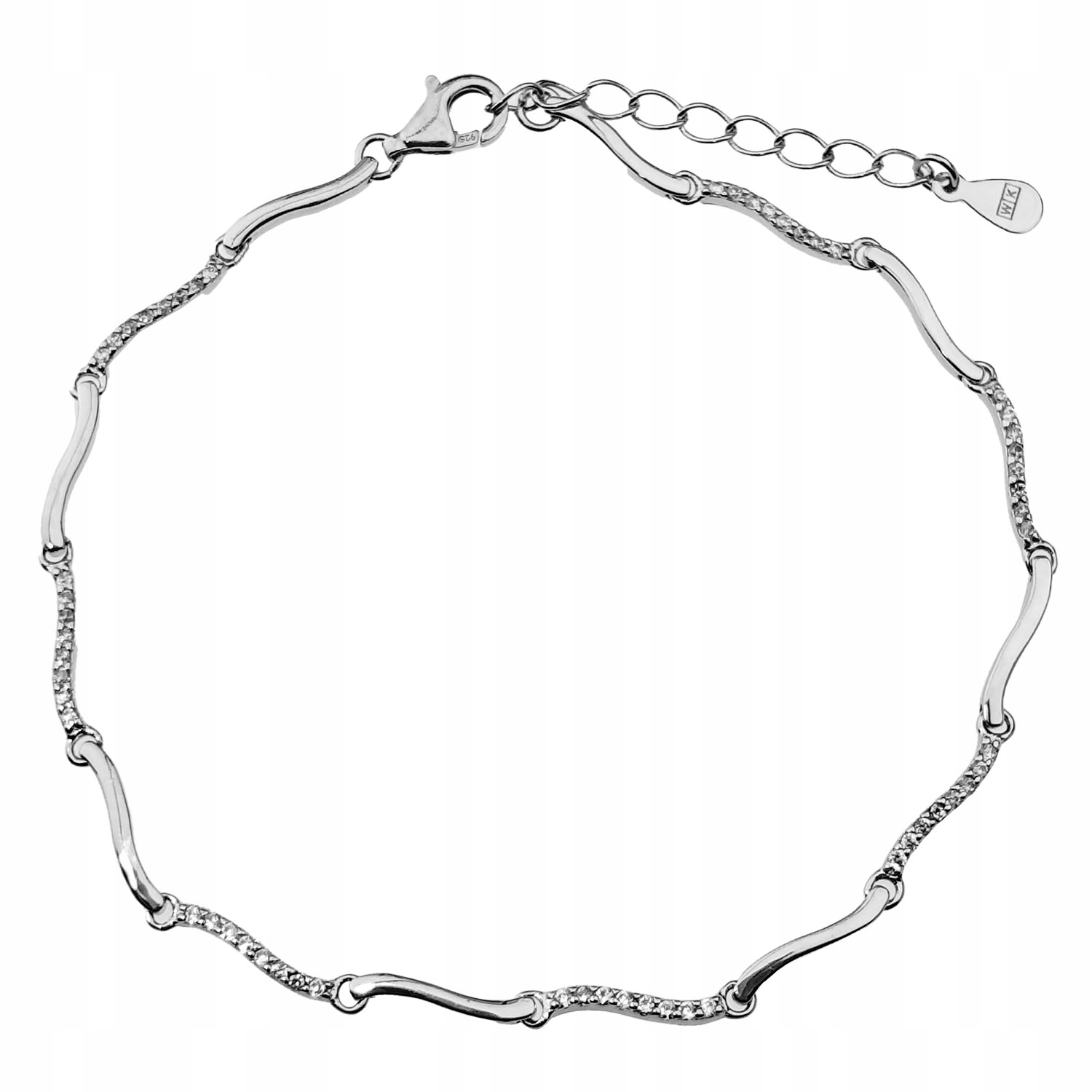Dámský stříbrný náramek Harf zirkon 20 cm