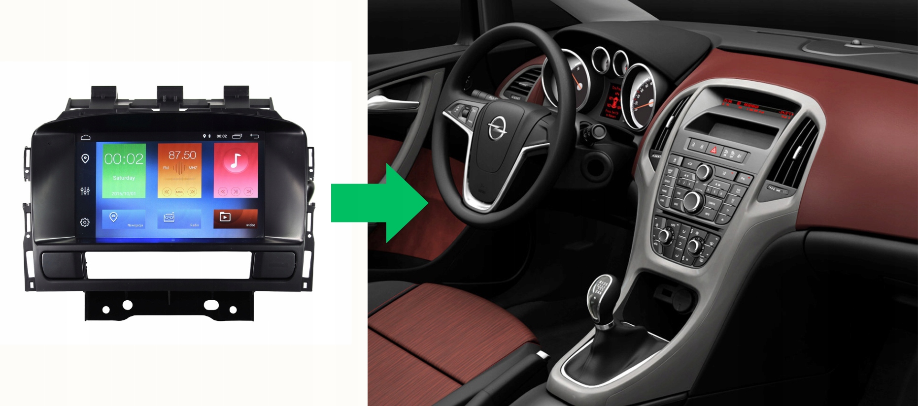 RADIO NAWIGACJA OPEL ASTRA J 2009-2019 ANDROID Kod producenta FR7 2/32 RDS0 BU 061S