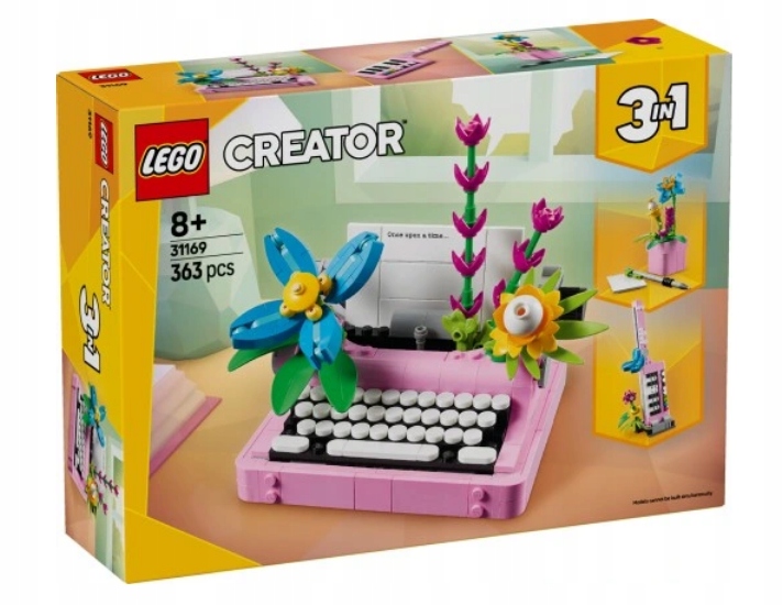Lego 31169 Creator 3V1 Psací Stroj S Květinami Keytar Květináč
