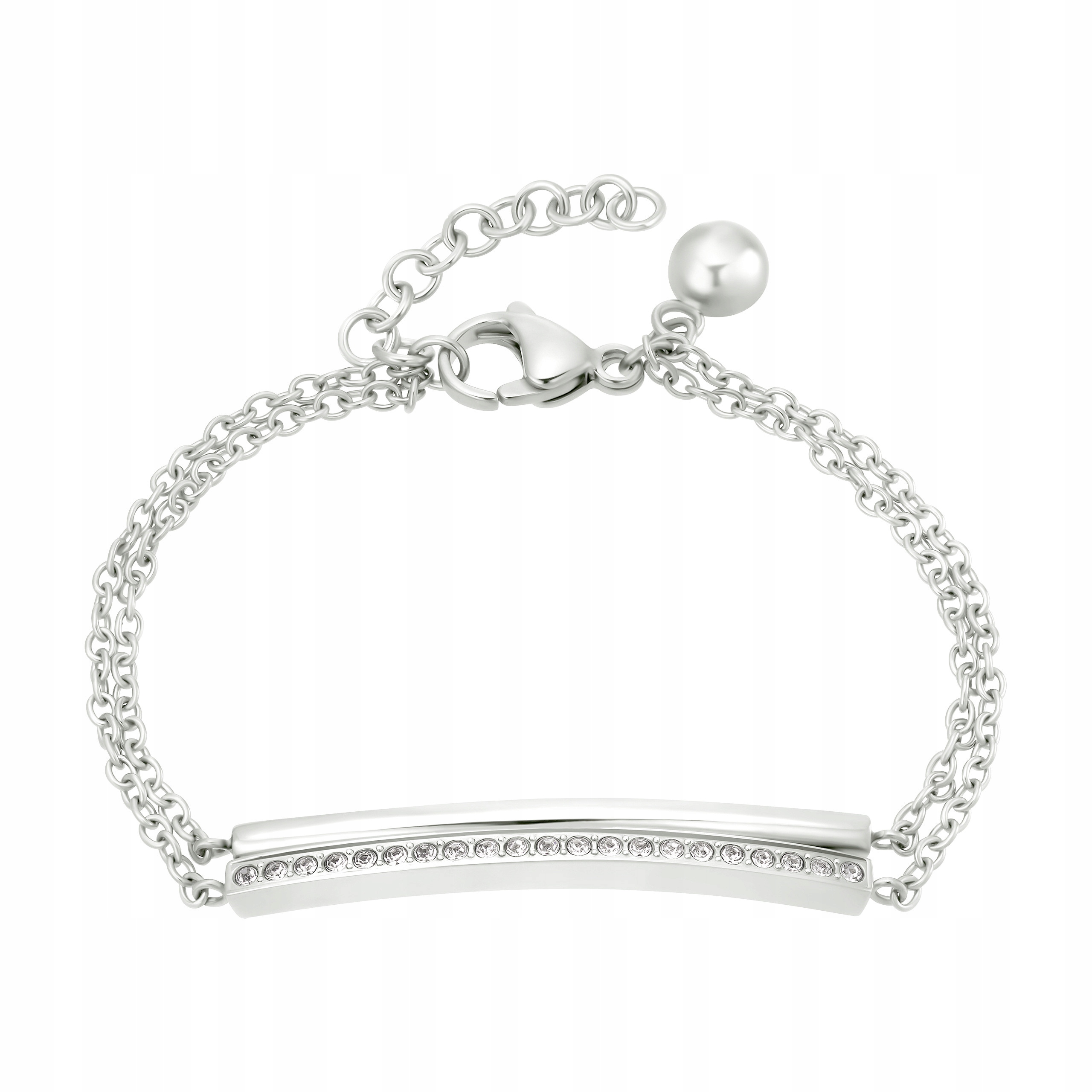 Náramek na řetízku Křišťál Swarovski Ocel Stříbrný Regulovatelný Dámský