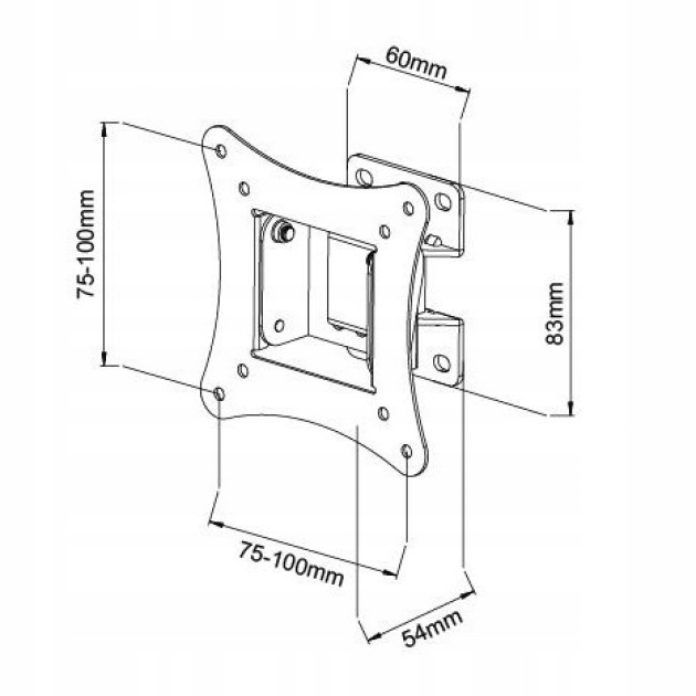 Uchwyt Ścienny TV LED/LCD 13-30" Obrotowy Model ICA-LCD 901
