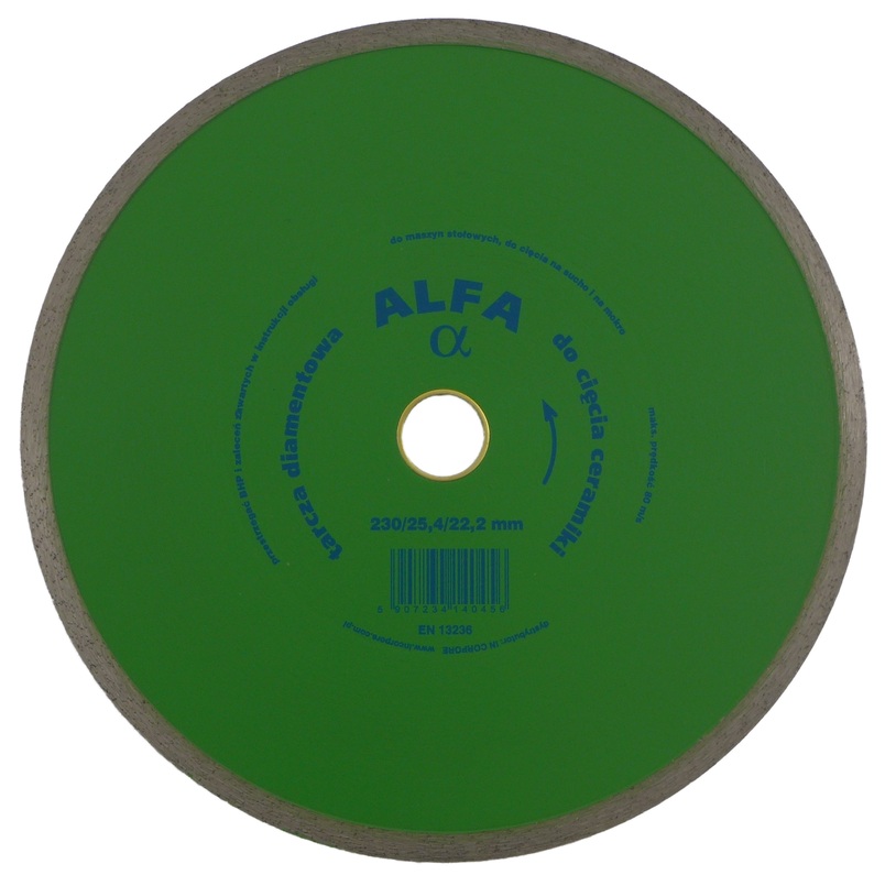 Diamantový Kotouč Pro Řezání Slinuté Dlažby Glazury Keramiky Alfa 230 mm 25,4 mm