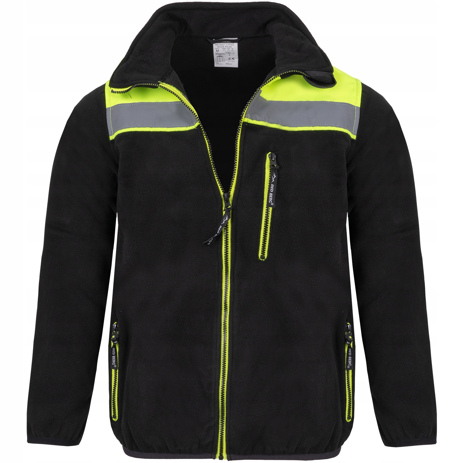 BLUZA POLAR ZAPINANA ODBLASKOWA CZARNA REDBERG 4XL Model V-STORM