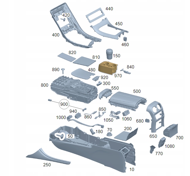 UCHWYT NA NAPOJE KONSOLI MERCEDES KLASA C W206 Producent części Mercedes-Benz OE