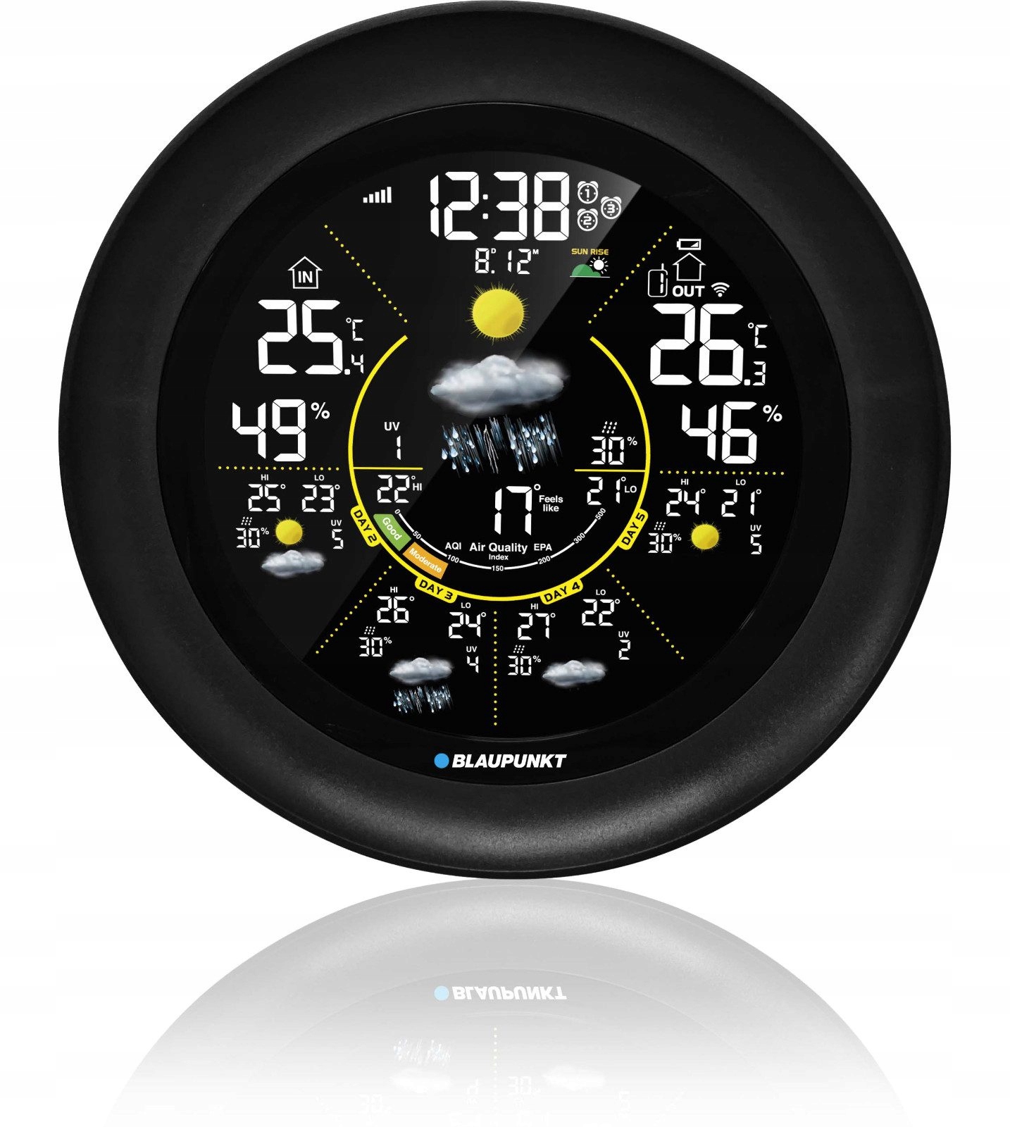 Meteorologická stanica s aplikáciou Tuya Smart Hodiny Alarm Blaupunkt WS65BK Pp