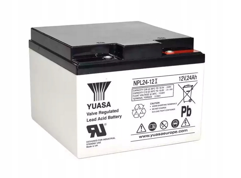 Yuasa NPL24-12 24Ah 12V akumulator do wózka maszyn przedłużona żywotność