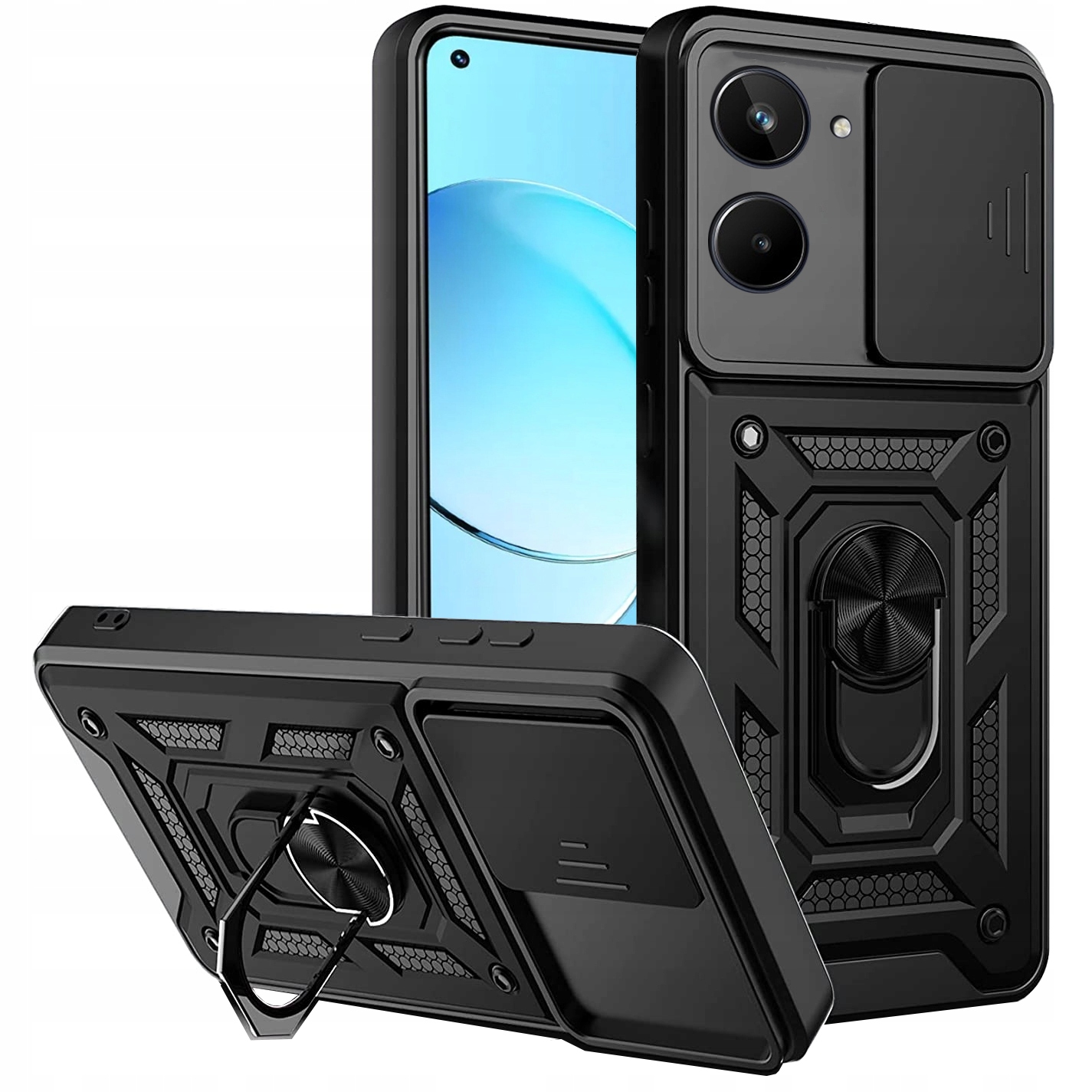 

Etui Pancerne Slide Ring do Realme 10 4G Szkło