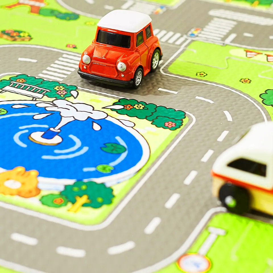 PUZZLE PIANKOWE MATA PIANKOWA EDUKACYJNA DLA DZIECI MIASTO ULICE DROGI 9EL Kod producenta EVA-T30-9-TRAFFIC